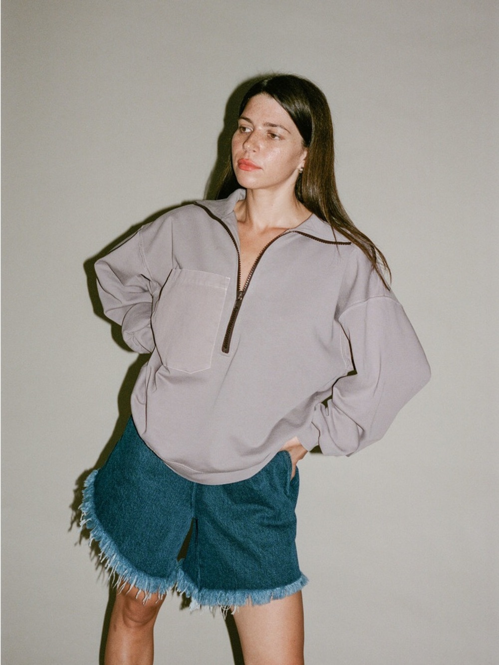 Rachel Comey Half-zip Spence Sweatshirt in Mauve, M, L, XL